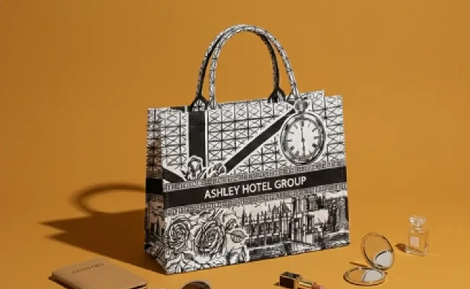 Tote bag bermotif penuh untuk souvenir korporat